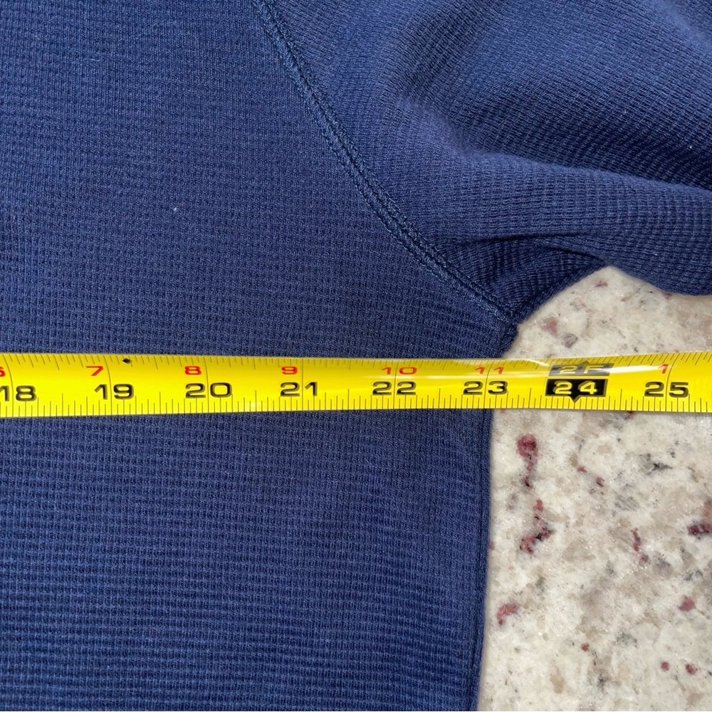 Polo Ralph Lauren Size 2XL XXL Waffle Hoodie Navy Blue Slim Fit 100% Cotton Men - Picture 5 of 6